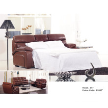 Brown Color Half Leather Sofa Bed